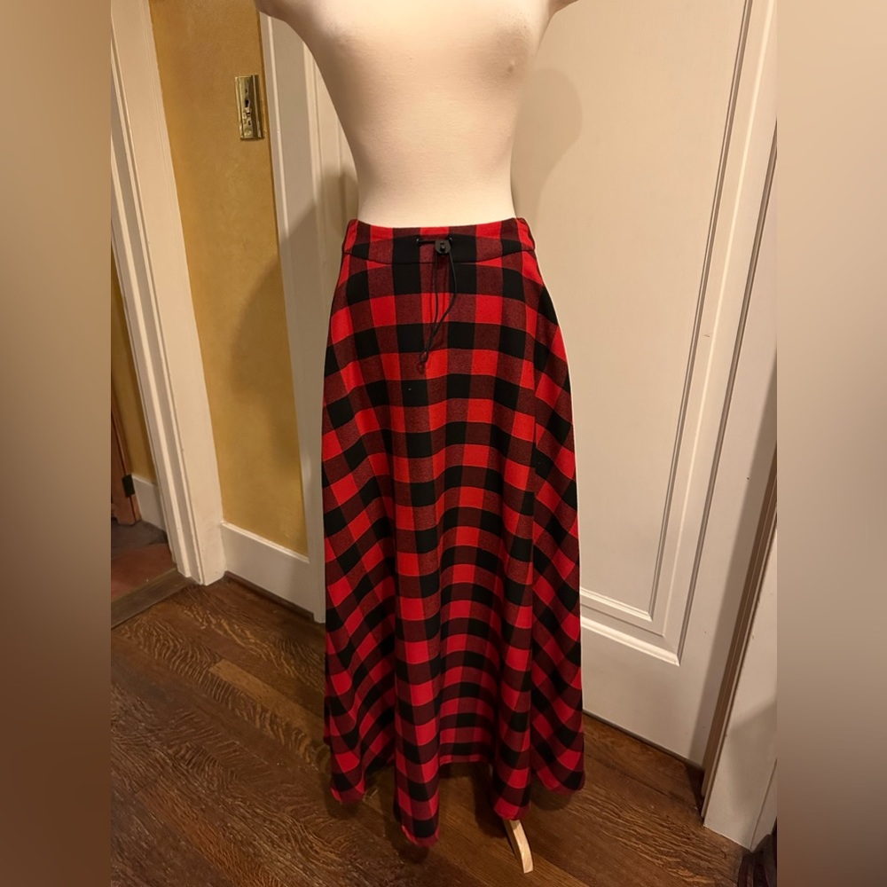 Ralph by Ralph Lauren Red & Black Buffalo Plaid Long Wool A-Line Skirt size XS